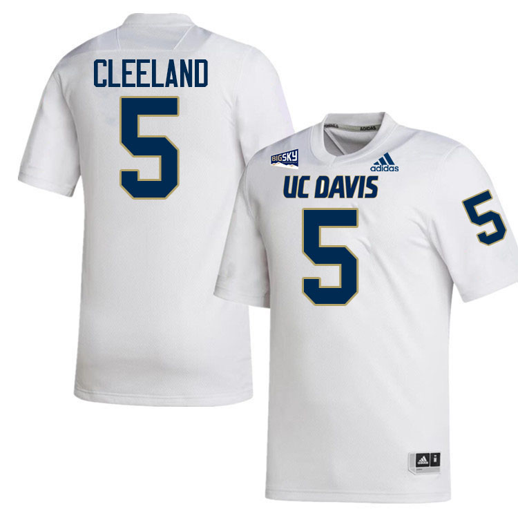 UC Davis Aggies #5 Treynor Cleeland College Football Jerseys, Uniforms Stitched Sale-White